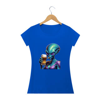 Nome do produto Camiseta Alien Mulher  Bebendo Cerveja Space182