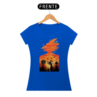 Nome do produto Camiseta Dragon Ball Z Feminina  Paisagem Goku SUPER PROMOÇÃO