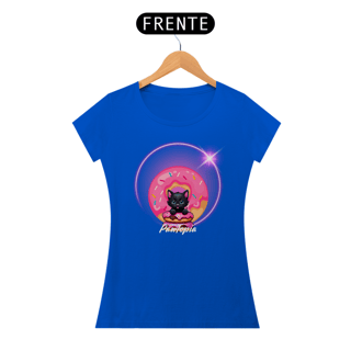 Nome do produto Camiseta  Gato Foto com Donuts  Pawtopia Feminina
