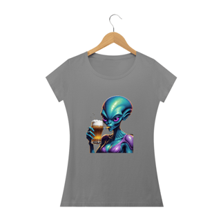 Nome do produto Camiseta Alien Mulher  Bebendo Cerveja Space182