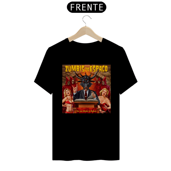Camiseta Zumbis do Espaço  Bode Do rock (Versão  Bordas Padrões)