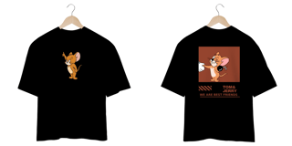 Nome do produto Camiseta Jerry, Tom & Jerry We Are Best Friends, CAMISETA OVERSIZED  PREMIUM