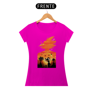 Nome do produto Camiseta Dragon Ball Z Feminina  Paisagem Goku SUPER PROMOÇÃO