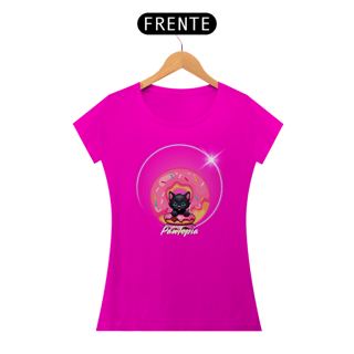 Nome do produto Camiseta  Gato Foto com Donuts  Pawtopia Feminina