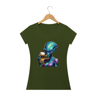 Nome do produto Camiseta Alien Mulher  Bebendo Cerveja Space182