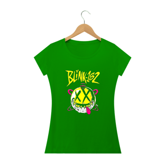 Nome do produto Camiseta blink 182  Feminina  caveira Quality 