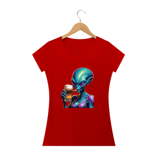Nome do produto Camiseta Alien Mulher  Bebendo Cerveja Space182