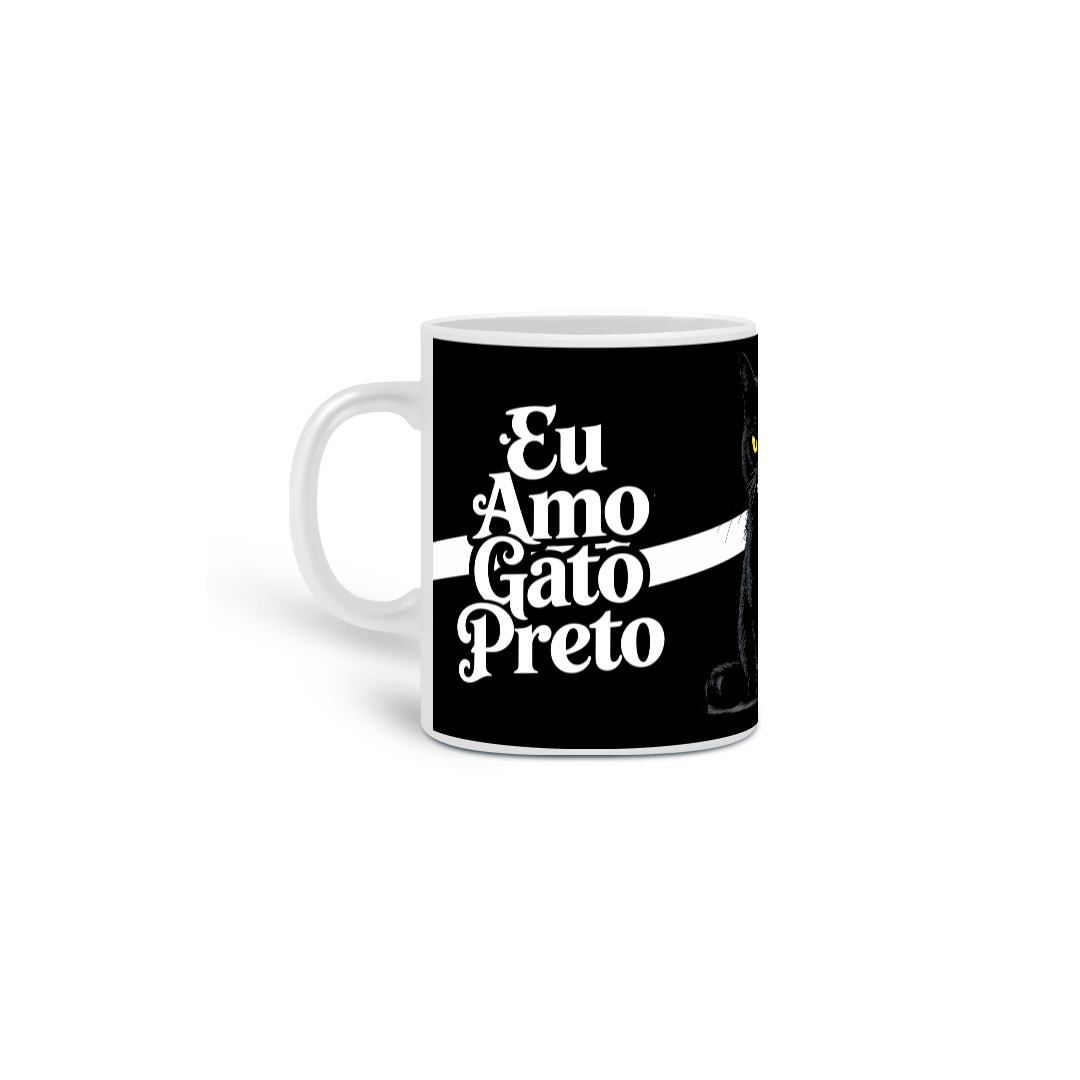 Nome do produto: Caneca - Eu Amo Gato Preto