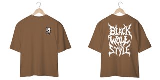 Nome do produto Camiseta Oversized - Black Wolf Skull (costas logo)