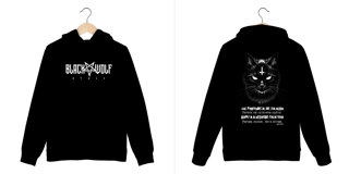 Nome do produto Moletom Canguru - Black Wolf Style (poesia Costas)