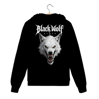 Nome do produto Moletom com Zíper - The White Werewolf (Black Wolf Style)