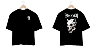 Nome do produto Camiseta Oversized - Black Wolf Skull 