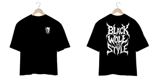 Nome do produto Camiseta Oversized - Black Wolf Skull (costas logo)
