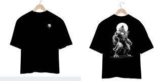 Nome do produto Camiseta Oversized (frente e costas) - The Call of the Beast