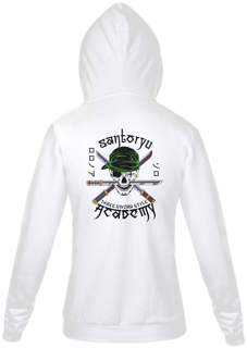 Moletom Santoryu branco com zíper unissex