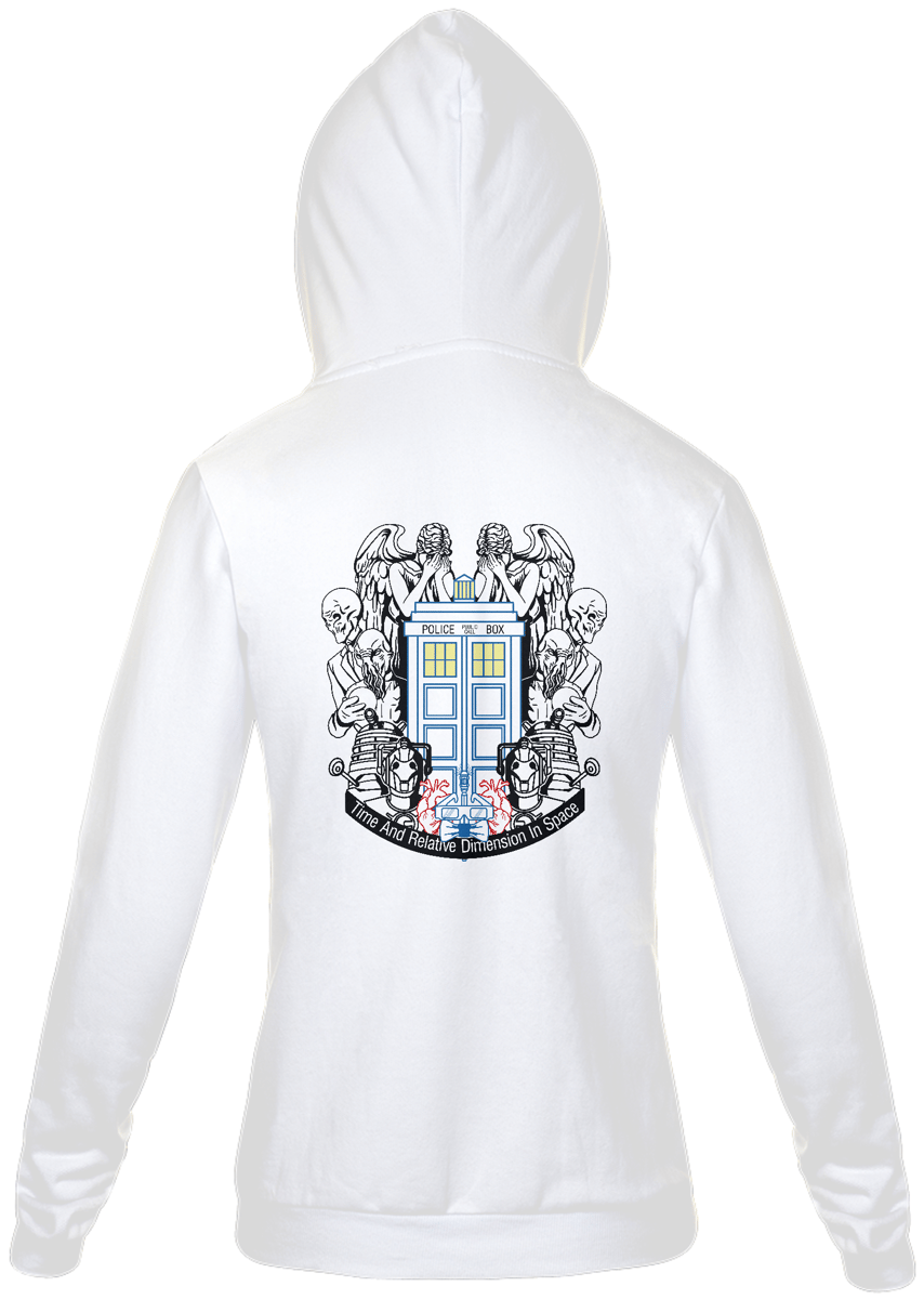 Nome do produto: Moletom Lord of time branco com zíper unissex