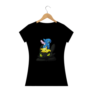Nome do produtoCamiseta Feminina- Stitch, Pikachu e Banguela