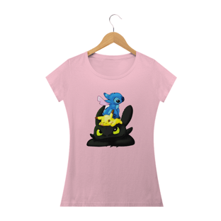 Nome do produtoCamiseta Feminina- Stitch, Pikachu e Banguela