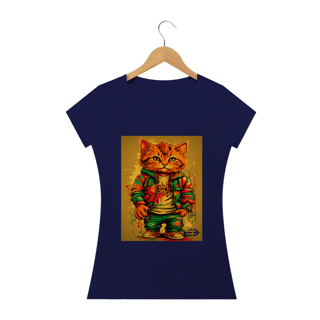 Nome do produto Camiseta Feminina Street Style Cat - Atena™
