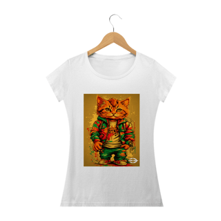 Nome do produto Camiseta Feminina Street Style Cat - Atena™