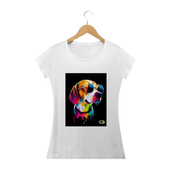 Camiseta Feminina Dog With Sunglasses - Atena™