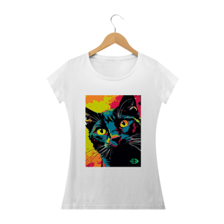 Nome do produto Camiseta Feminina Colorful Cat - Atena™