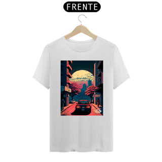 Nome do produto Camiseta Masculina Sunset in Tokyo Pixel Art  - Atena™