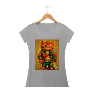 Nome do produto Camiseta Feminina Street Style Cat - Atena™