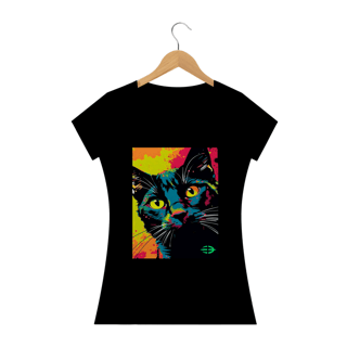 Nome do produto Camiseta Feminina Colorful Cat - Atena™