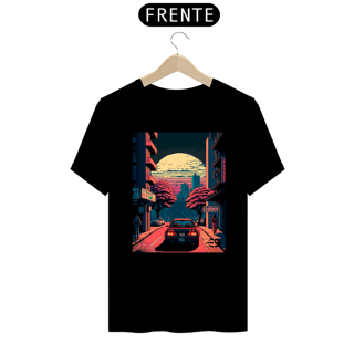 Nome do produto Camiseta Masculina Sunset in Tokyo Pixel Art  - Atena™