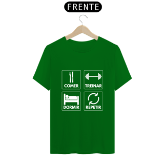 Nome do produto Camiseta Unissex Comer, Treinar, Dormir e Repetir - Atena™