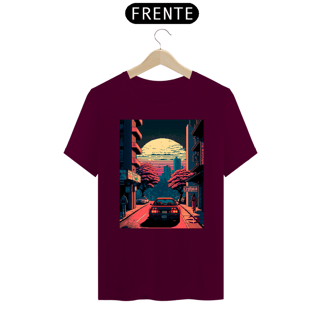 Nome do produto Camiseta Masculina Sunset in Tokyo Pixel Art  - Atena™
