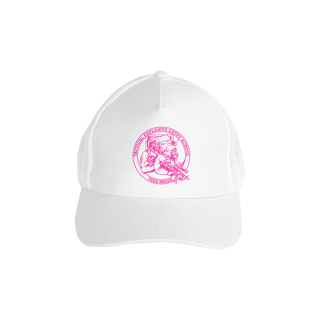Nome do produto Boné Trucker de tela TEES (preto/rosa choque)