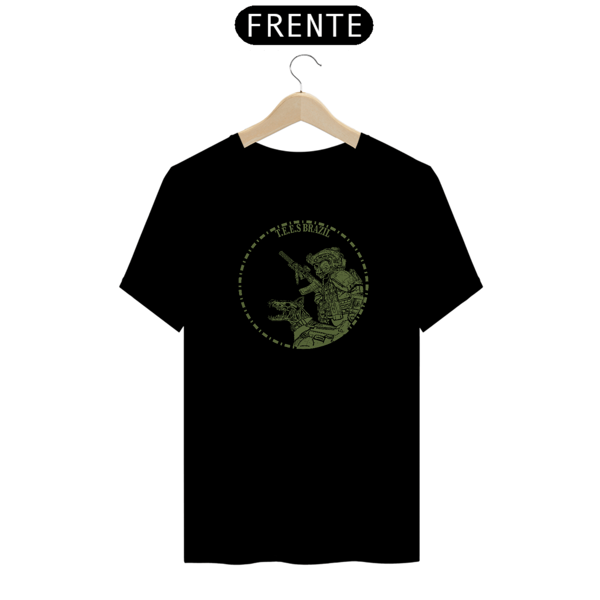 Nome do produto: K9 Skull TEES (preto/verde oliva)