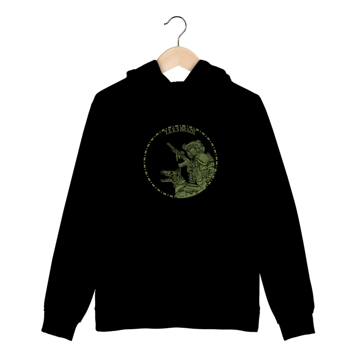 Nome do produto: Moletom K9 Skull TEES (preto/verde oliva)