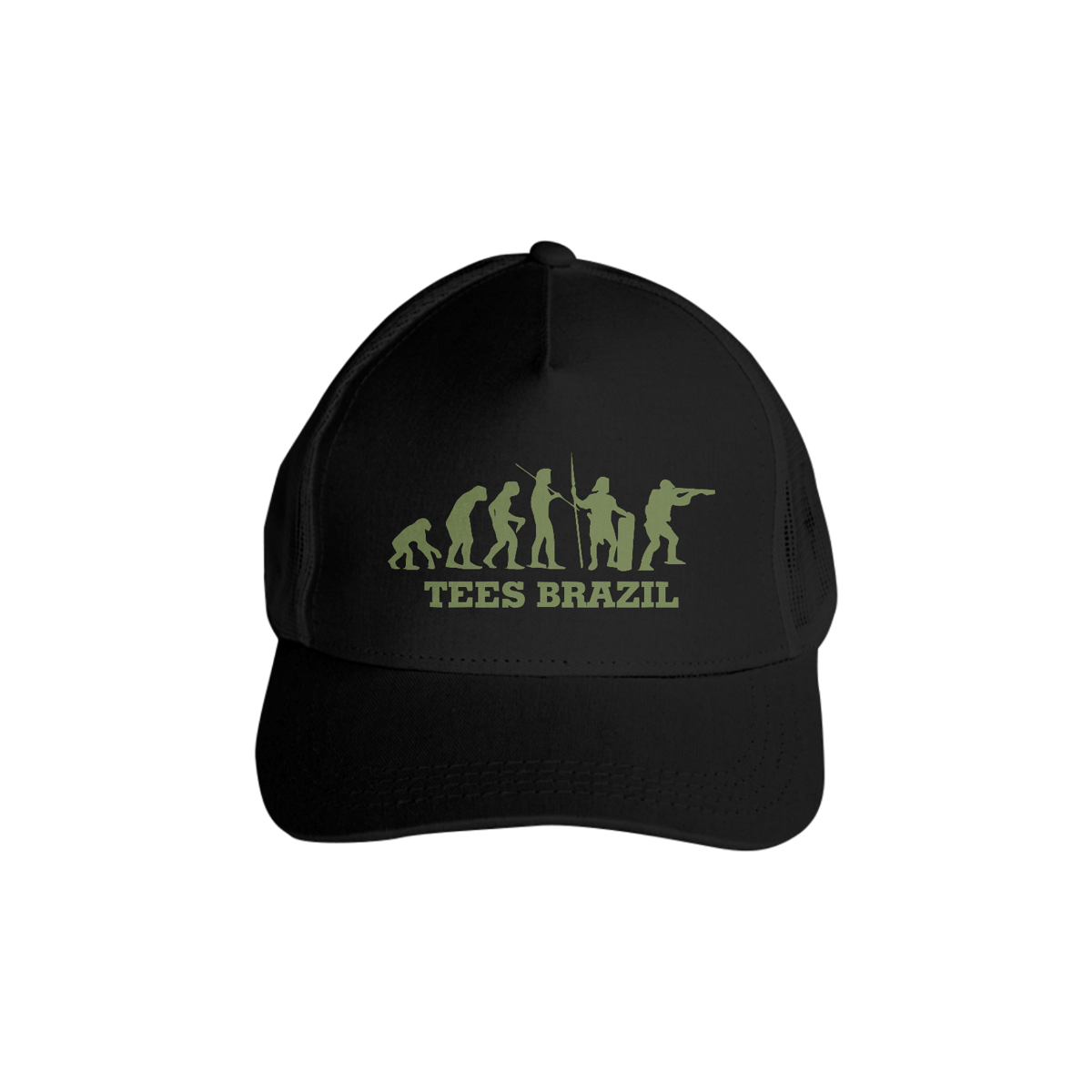 Nome do produto: Boné Trucker de tela Evolução tatica (preto/verde oliva)