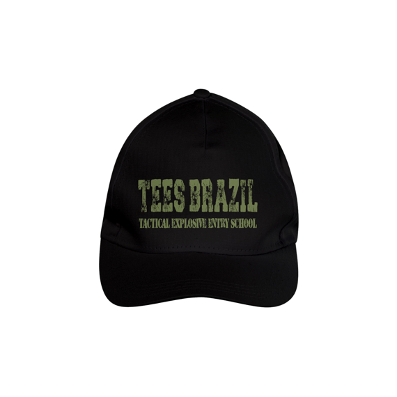 Boné Premium TEES BRAZIL (Full tecido, Preto)