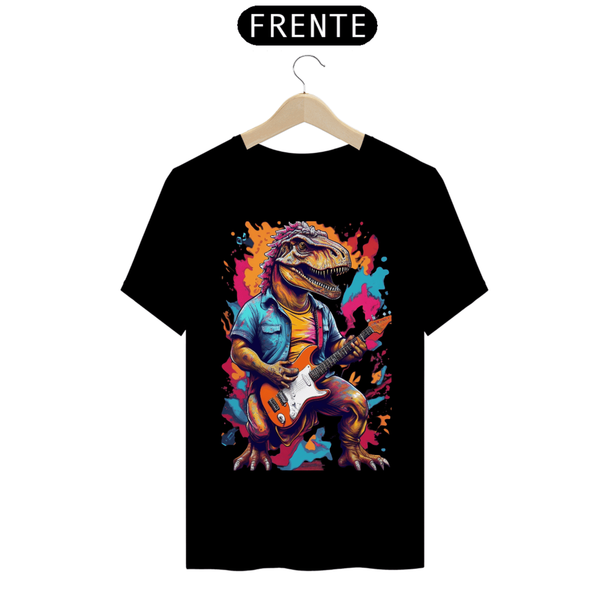 Nome do produto: T-shirt / T-rex  Guitar