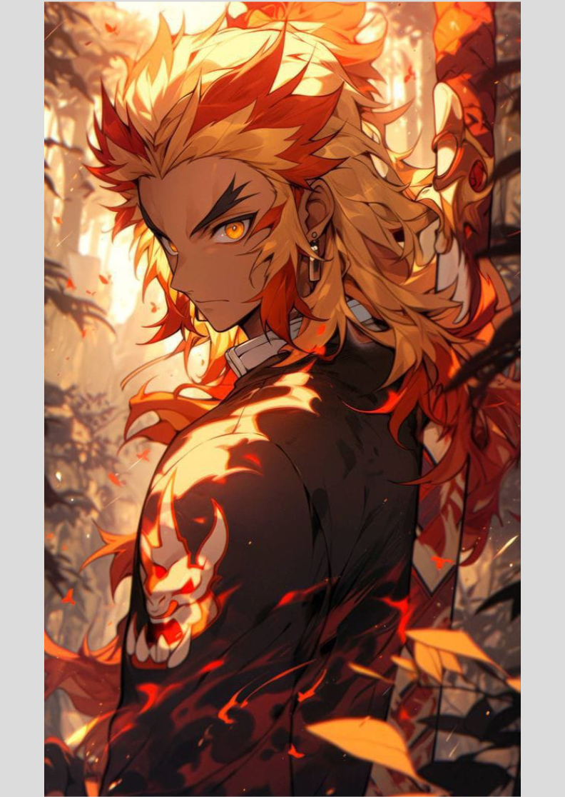 Nome do produto: Poster custon Rengoku||Demon Slayer