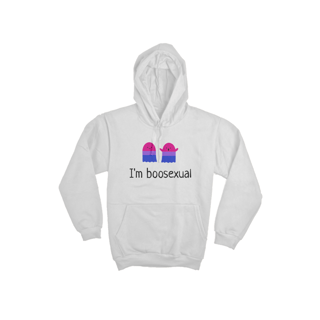Moletom Canguru Boosexual Cinza/Branco