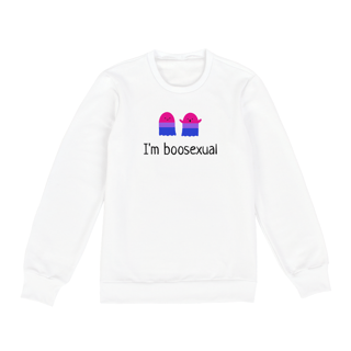 Nome do produto Moletom Classic Boosexual Branco/Cinza