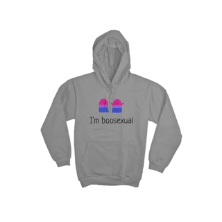 Nome do produto Moletom Canguru Boosexual Cinza/Branco