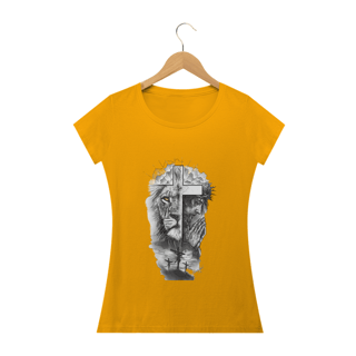 Nome do produto Camiseta feminina a Cruz o Cordeiro e o Leão 