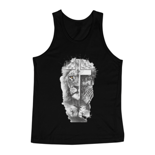 Nome do produto Camiseta regata a Cruz o Cordeiro e o Leão 