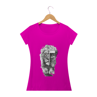 Nome do produto Camiseta feminina a Cruz o Cordeiro e o Leão 
