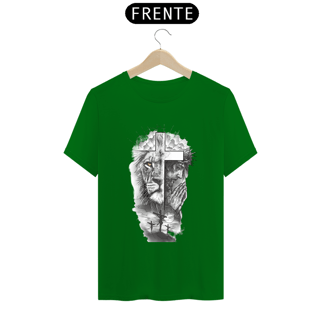 Nome do produto Camiseta masculina a Cruz o Cordeiro e o Leão 