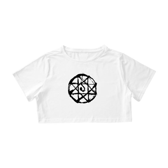 Camiseta Cropped Sigilo Supernatural Branca