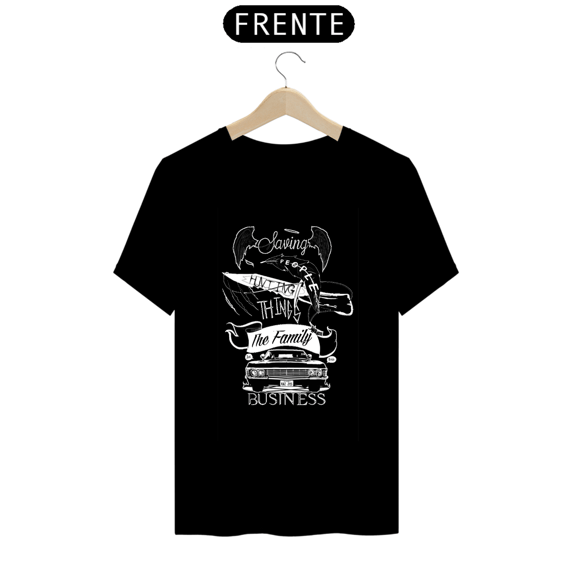 Camiseta Saving People Hunting Things The Family Business Supernatural Preta