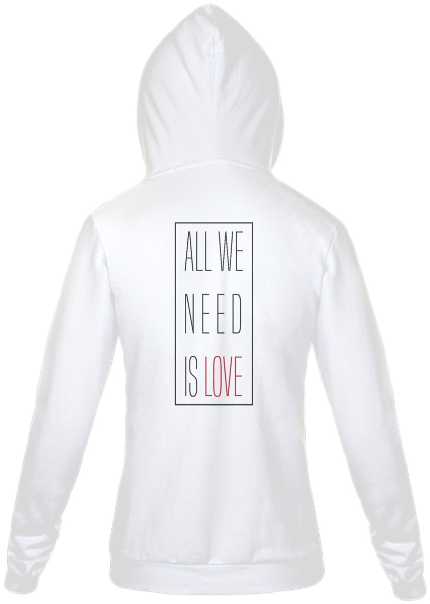 Nome do produto: MOLETON COM ZIPER ALL WE NEED IS LOVE