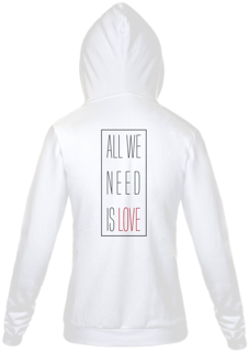 MOLETON COM ZIPER ALL WE NEED IS LOVE